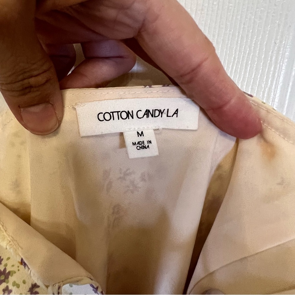 Cotton Candy LA Floral Milkmaid Mini Dress Whimsical Fairy Cottagecore Y2K - Picture 6 of 9